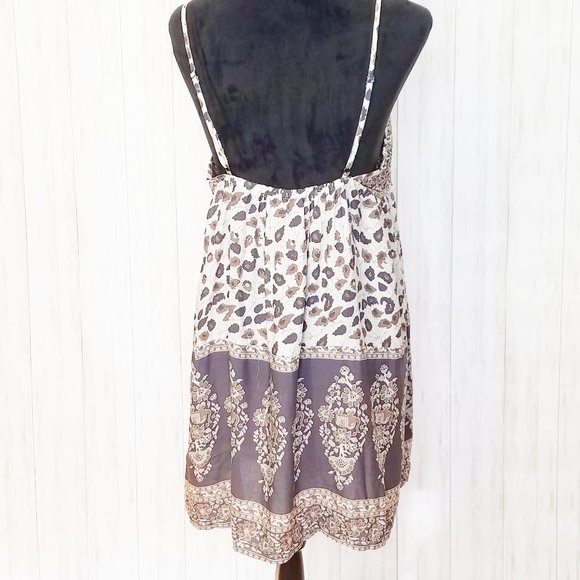 Summer Beach Coverup Spaghetti Strap Dress Brown - Picture 2 of 8